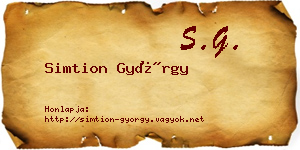 Simtion György névjegykártya